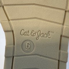 Cat & Jack Child Size 6 Brown Boots with Yellow Laces Fall Winter