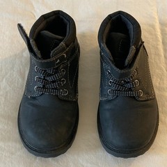 Crown Vintage Lil Leon Toddler Boots Size 9 Black Man Made Lace Up