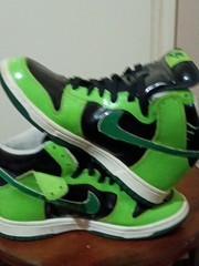 Nike Dunk Shoes Kids Youth 6Y High 2007 GS ‚Halloween‘ 308319-032 Black Green