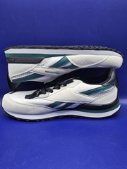 Reebok Classic Leather Style Kids Sneakers White Gray Green Lace-Up Size 5K