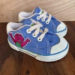 Vintage Barney The Dinosaur Blue Lace Sneakers Shoes Children’s Kids Size 5