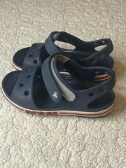 Kids Crocs Crocband Sandals Navy Blue Red White Size C10