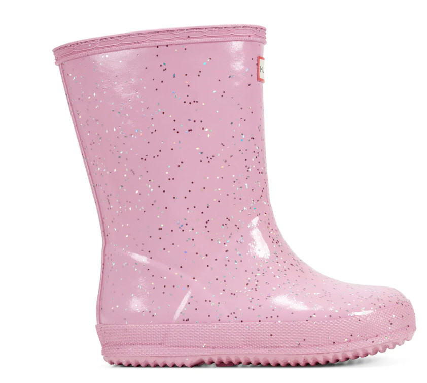 $90 Hunter Little Kid First Classic Giant Glitter Boot Light Pink US2/UK1/EU33