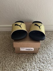 Puma – Cool Cat Glitz Slide Sandal – Kids – gold black