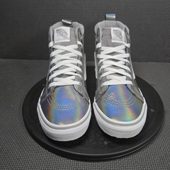 Vans Shoes Junior Sz 6.5 Silver Holographic High Top Casual Skate Sneakers