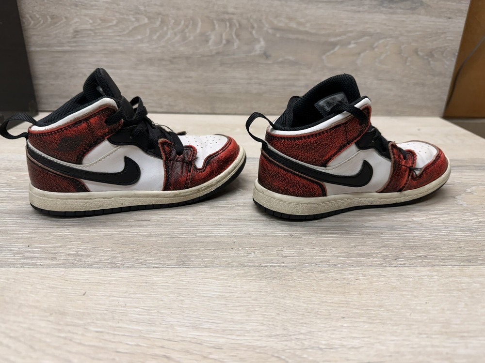 Nike Air Jordan 1 Mid SE TD Wear Away Infrared 23 Sneakers Size 10C (FB0566-006)