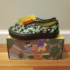 New Vans x The Simpsons Glow Bart Halloween Authentic Kids VN0A3UIV0GY Size 13K