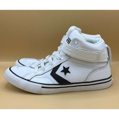 Converse Pro Blaze Strap White Black Leather High Top Youth Sneakers A01073C 3Y