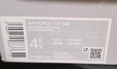 Size 4.5 (GS) – Nike Air Force 1 LE Low Triple Black