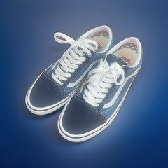 Vans Old Skool Low Top Sky Light & Dark Blue 2 Tone Men’s 8.5 US New No Box