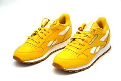REEBOK CLASSIC LEATHER JUNIOR FX2443 TOXYELLOW/WHITE RUNNING SHOE GRADE SCHOOL