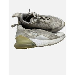 Nike Air Max 270 Kids 3Y White Silver Athletic Running Shoes AO2372-103 Sneaker