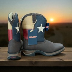 Durango Big Kids Size 6.5 8″ Texas Flag Brown Boots USA Lil’ BT246 New