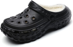 Boys Girls Fur Lined Clogs Garden Shoes for Kids Winter Fleece Lined Mules Indoo