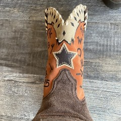 Ariat Pete Kids Western Boots Size 2 Wide Square Toe Orange Tan Leather 10015393
