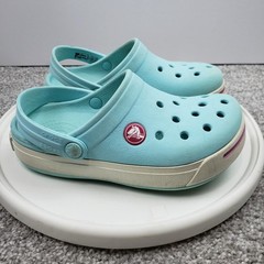 Crocs Clogs Shoes Kids Size 10 / 11 Light Blue White Pink Comfort Slip On