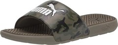 NEW Boy’s PUMA Camo Slide Sandal Dark Olive White 2 US