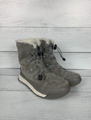 Sorel Boots Youth Girls 4 WhitneyWaterproof Winter Gray Lace Fall Winter Boots
