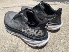 Size 4.5MD – Hoka One One Clifton 9 1131170-BWHT Youth Running Shoe Black White
