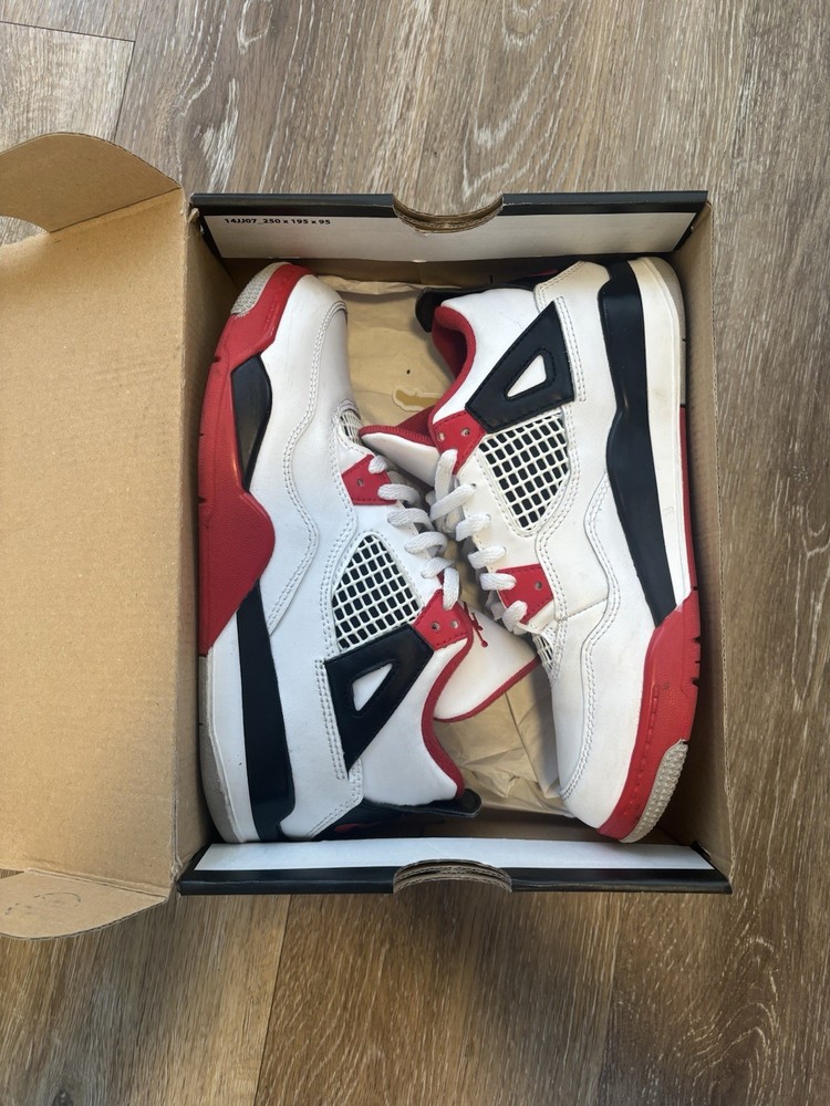 Jordan Air Jordan 4 Retro (PS) White/Red/Black 3Y Kids Sneakers BQ7669-160