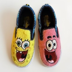 Nickelodeon SpongeBob SquarePants & Patrick Fuzzy Faces Slip On Shoes Loafers 3