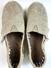 Tom’s Unisex Kids 11 Bimini Loafer Beige Chambray Canvas