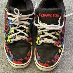 Heelys Motion Plus Shoes Kids Size 5 Multicolor Geometric Wheel Skate HES10191