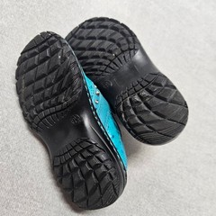 Double H Boots Toddler Turquoise Leather Mule Clog 8.5 Ostrich Embossed