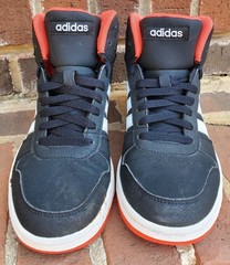 ADIDAS☆Hoops 2.0 Mid J●Black Hi-Res Red●Sz.6 B75743●Youth Sz6/Wm’s Sz.8/UK 5.5
