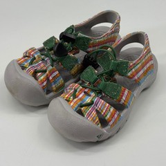 Keen Seacamp II CNX Kids Rainbow Plaid Water Sandals Green Size 6 Toddler