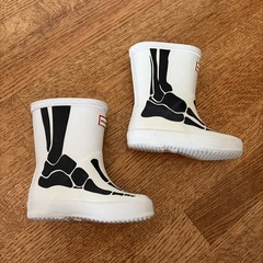Hunter Kids’ Original Classic Skeleton Print Rain Boots Bones White US 6 Toddler