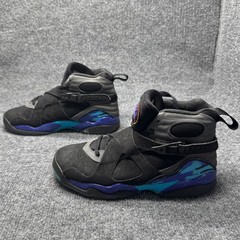 Jordan Air Jordan 8 Retro Aqua Kids 5Y Black Purple Blue Sneakers 305368-025