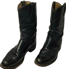 Justin Cowboy Boots Western Black L3703 – Youth Size 4 1/2 B