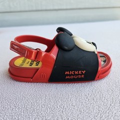 Mini Melissa Disney Mickey Mouse Sandal SZ 7 Hook & Loop Jelly Red Black
