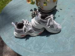Reebok Unisex Kids Mesh Low Top Lace-Up Sneakers Silver/White/Pink US 1