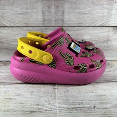 Crocs Classic Spring Jibbitz Clogs Kids Size C12 Pink Palm Trees 1.5″ Platform