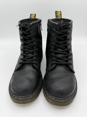 Dr. Martens Junior Collection Softy Lace Up Side Zipper Black Combat Boots Sz 3