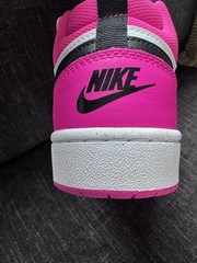 Nike Court Borough Mid 2 Black Pink Sneakers, Youth Size 7y HV0933-100