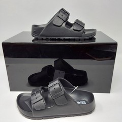 Sonoma Kids Double Buckle Slide Sandals Black EVA Comfort Slides Size 11/12