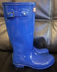 Hunter Original Kids Gloss Royal Blue Boots US Size 5B/6G