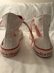 Converse Dr. Seuss Grinch High Top All Star Kids Shoes White Pink Red