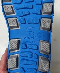 NWT KAMIK RIPTIDE RAIN BOOTS SIZE 5 YOUTH MADE IN CANADA! SLATE GRAY/BLUE