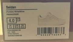 VANS Seldon Leather Sneakers Low Top White Youth Size 4 Unisex Lace-Up New
