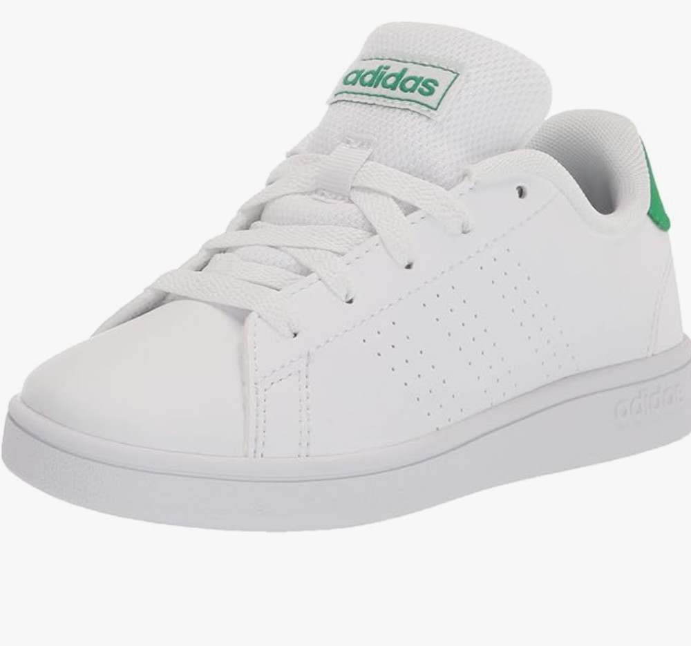 Size 7 (J) BIG KIDS – adidas Advantage Low White Green