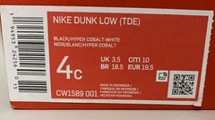Nike Dunk Low TD Sz 4C Hyper Cobalt Black White Toddler Sneakers CW1589-001 NEW!