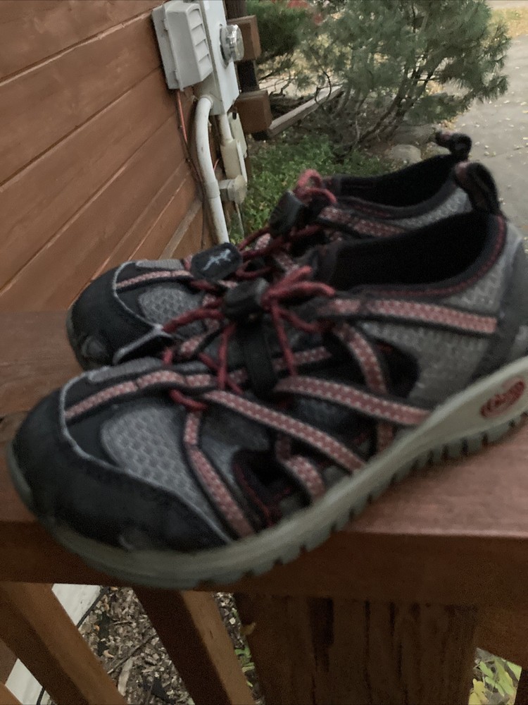 Chaco’s Trail Hiking Shoe Unisex Toddler Sz 10 Gray Black Red Beige