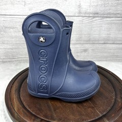 Crocs Kids’ Handle It Rain Boot Pull On Navy Blue Size 10C Outdoor Shoes Toddler