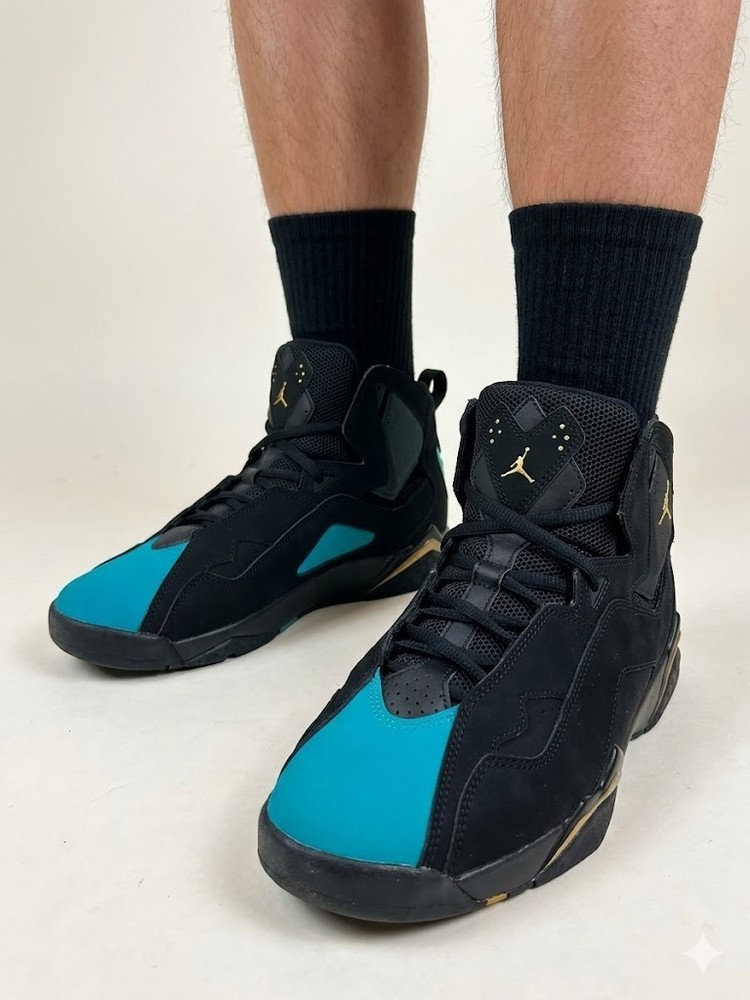 Nike Air Jordan True Flight Rio Teal Black Gold 342774-014 Youth Size 6Y Women 7