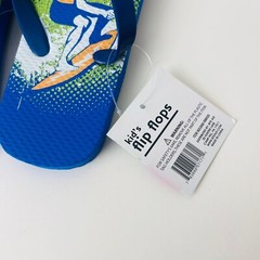 Kid’s Flip Flops Slip On Summer Slippers Color Blue for Boys, Large (2/3) , NEW