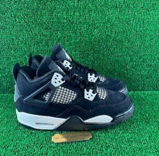 Nike Air Jordan 4 Retro Black Thunder B-GRADE Shoe FQ8213-001 Sz 4.5Y / WMNS 6